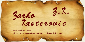 Žarko Kašterović vizit kartica